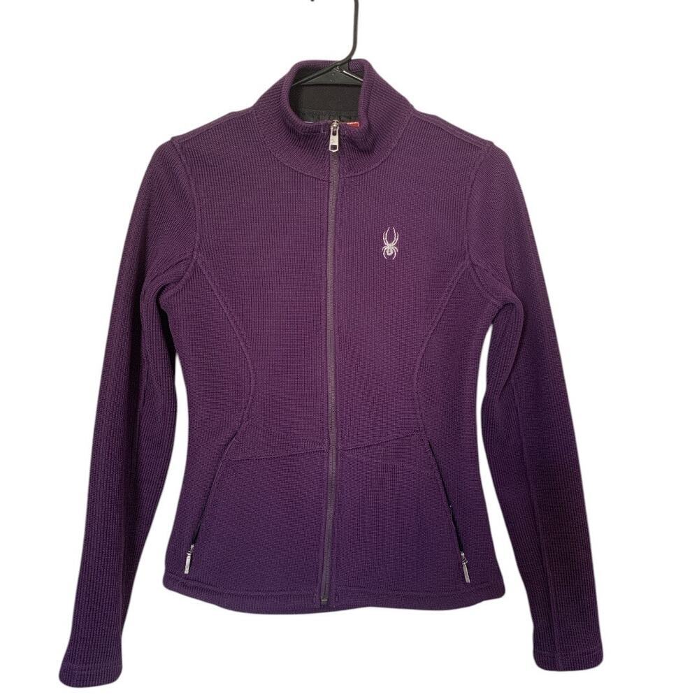 SPYDER Endure Mid-Weight Core Full-Zip Sweater Jacket-Purple-Size Small-Women's